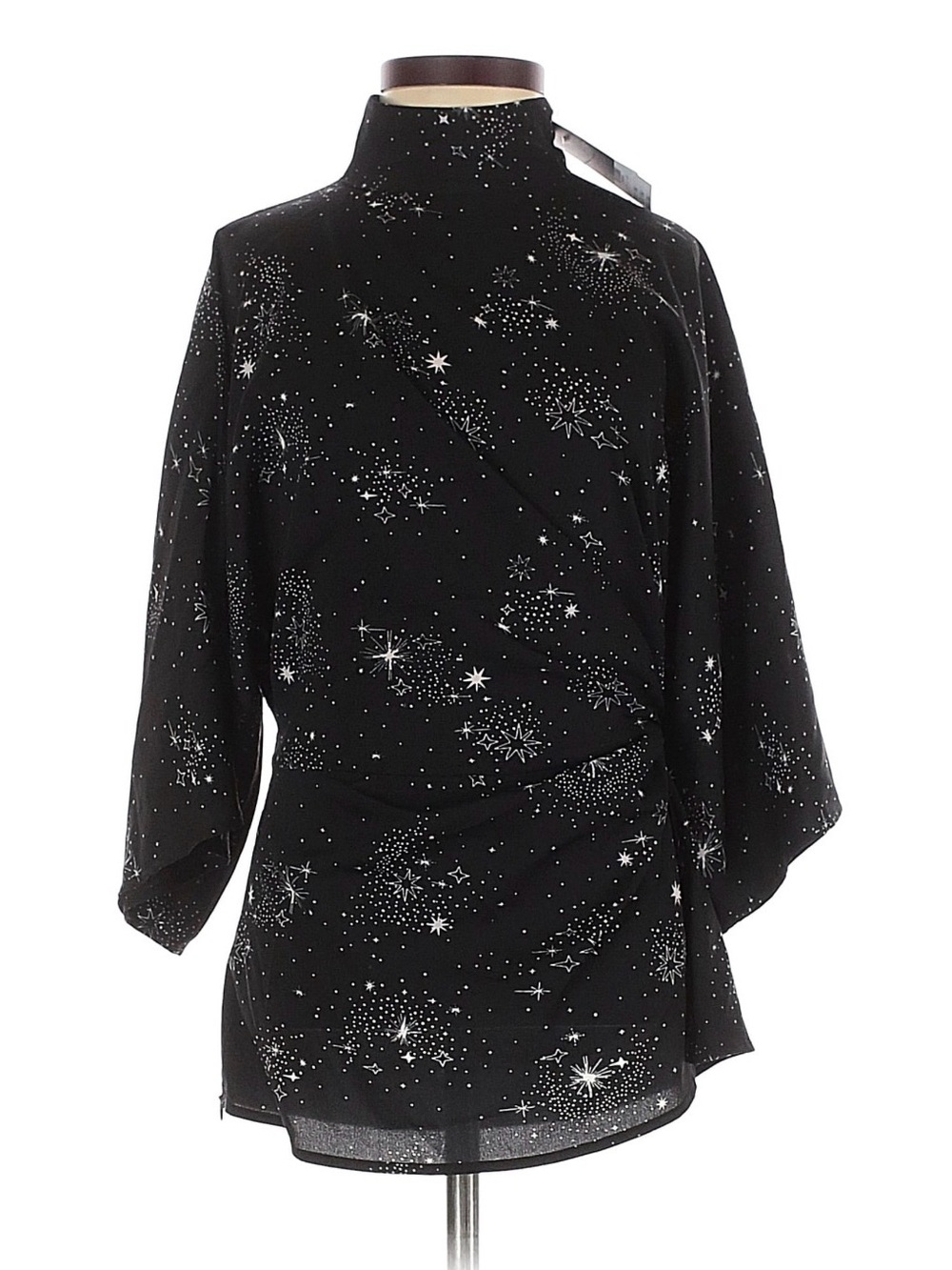 Topshop Black Starfield Wrap Blouse NWT